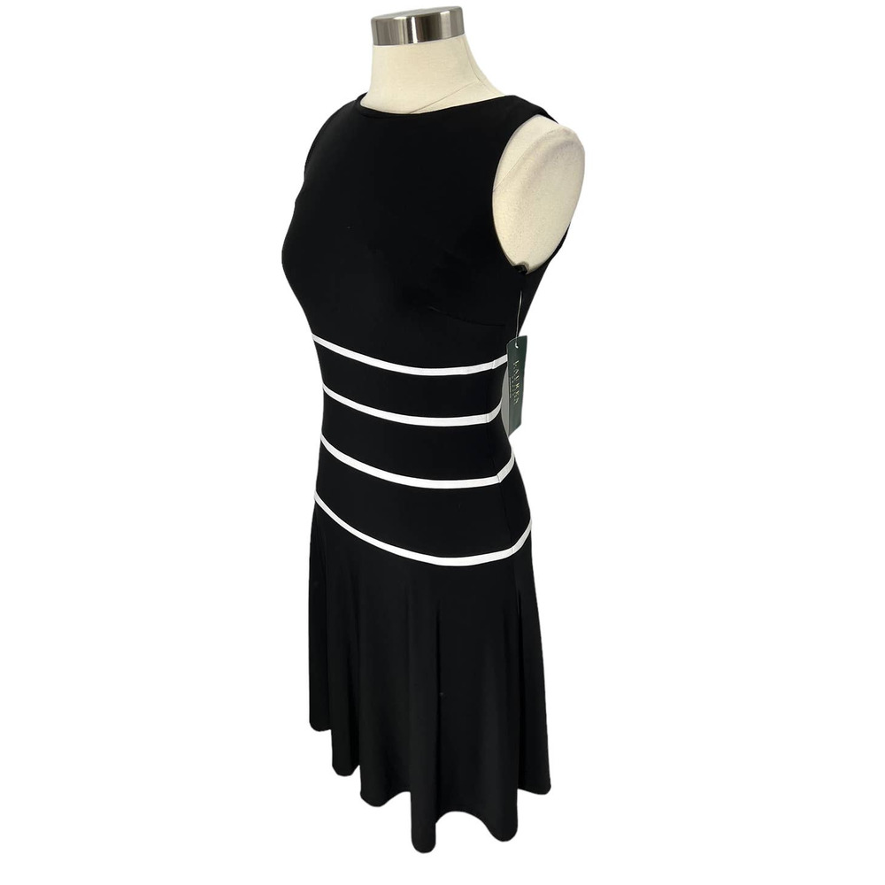 LAUREN RALPH LAUREN Sleeveless Black Striped Dress SZ 6